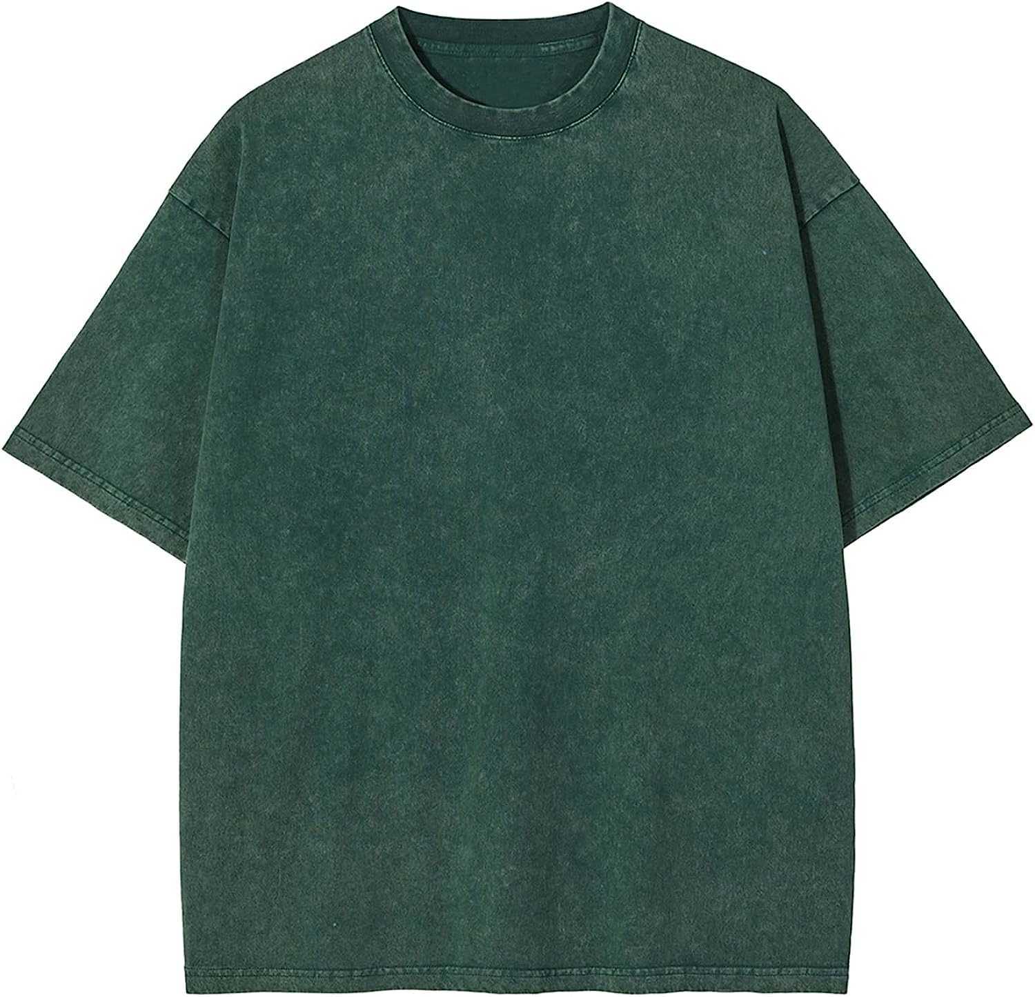 

{stussys}Vamtac Cotton Men's T-shirt Large Half Short Sleeve Casual Loose Solid Street Wear T-shirt Top5D 1E, B-wash white