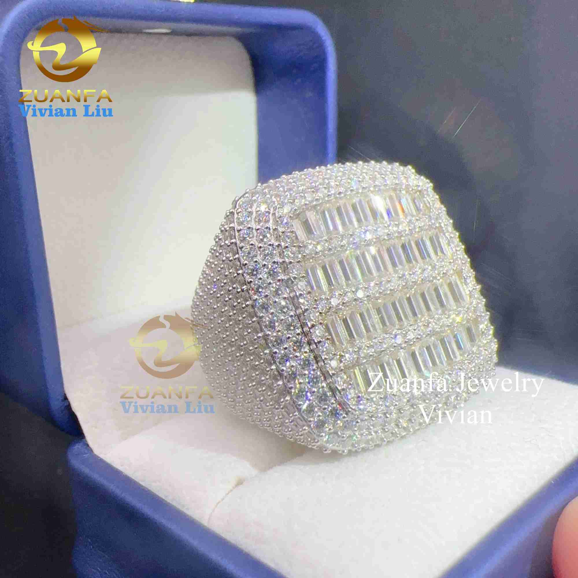 

Diaond 925 Sterling Silver Vvs Moissanite for Men Custom Iced Out Ring