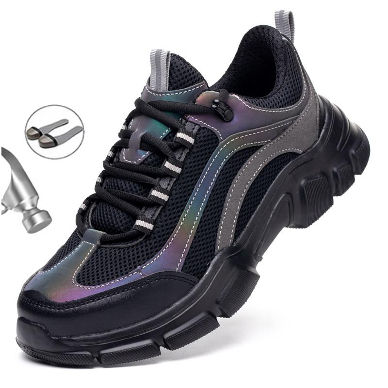 

Dress Safety Shoes Women Steel Toe Cap Men Work Sneakers Lightweight Work Boots Indestructible Work Shoes Unisexladies, Gray