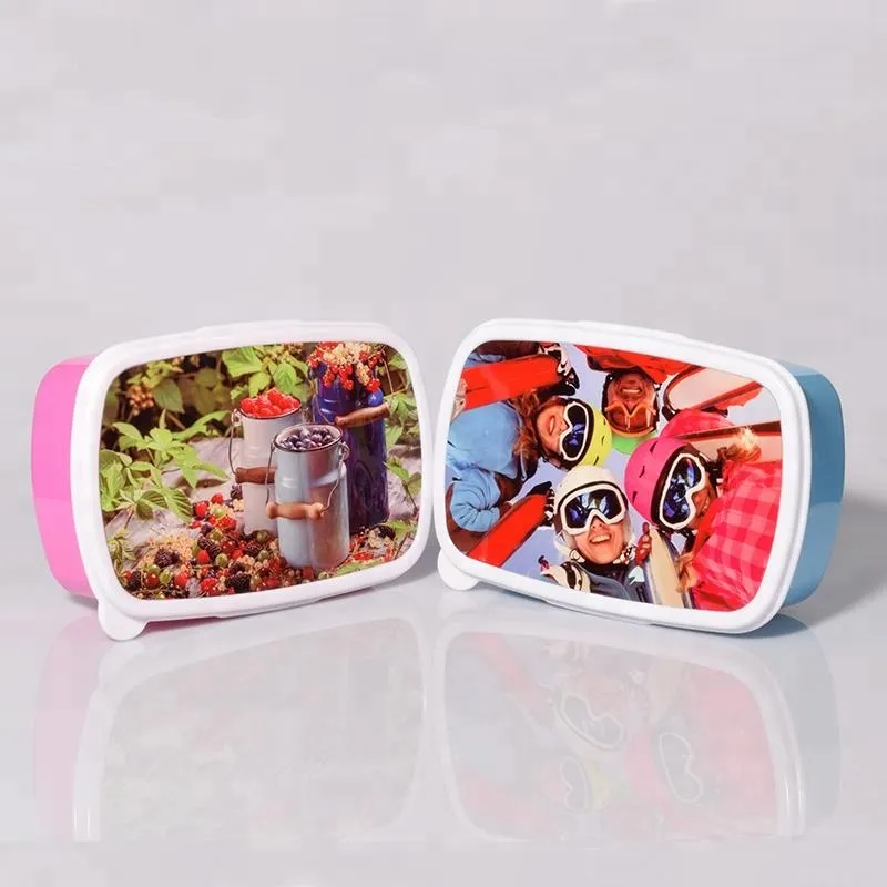 Personalized Sublimation Lunch box food container Plastic DIY heat transfer lunch bags blank Small Size