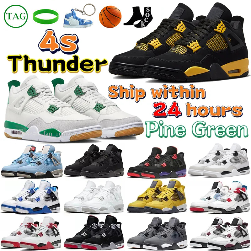 

Jumpman 4 4s Basketball Shoes University Blue Red Thunder Military Black Cat Pine Green Metallic seafoam Motorsports Pure Money Infrared Midnight Navy Sneakers