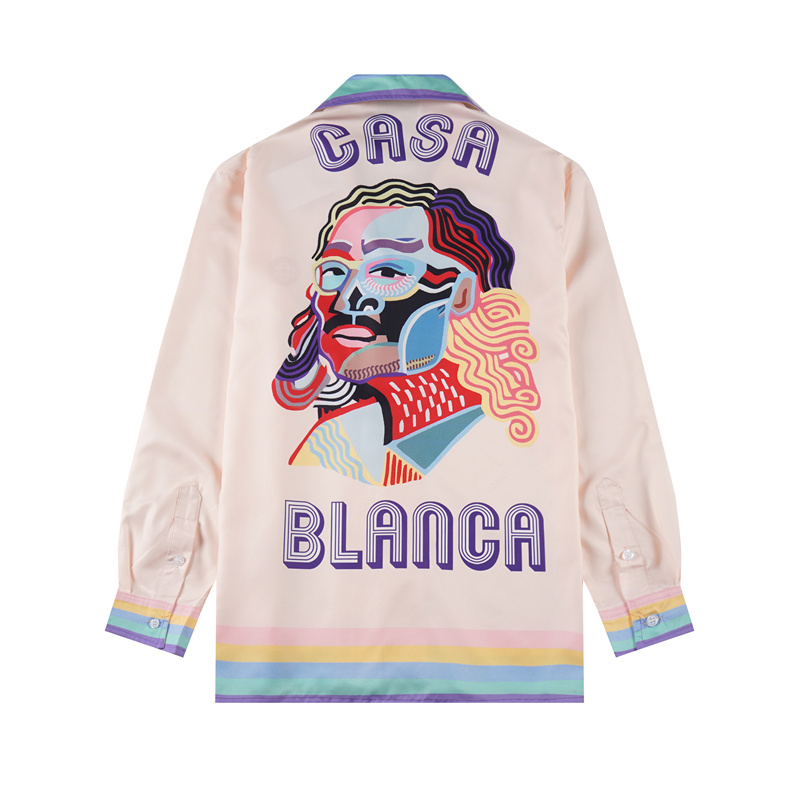 

Men's Dress Shirt Luxury Slim Silk T-shirt Long sleeve Casual business clothing Casablanc brand 22color -3XL, 11