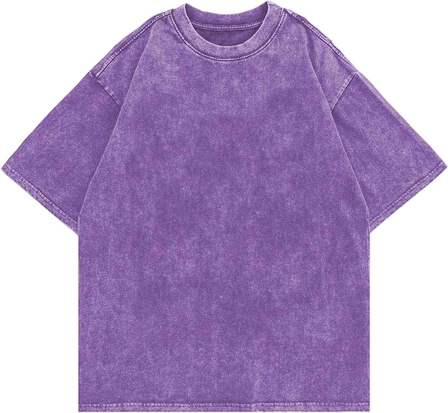 

{stussys}Aelfric Men's Eden Cotton Wash Solid Color T-shirt Large Unisex Short Sleeve Street Dress Rap Hip Hop Basic T-shirt To 2H, #418 black