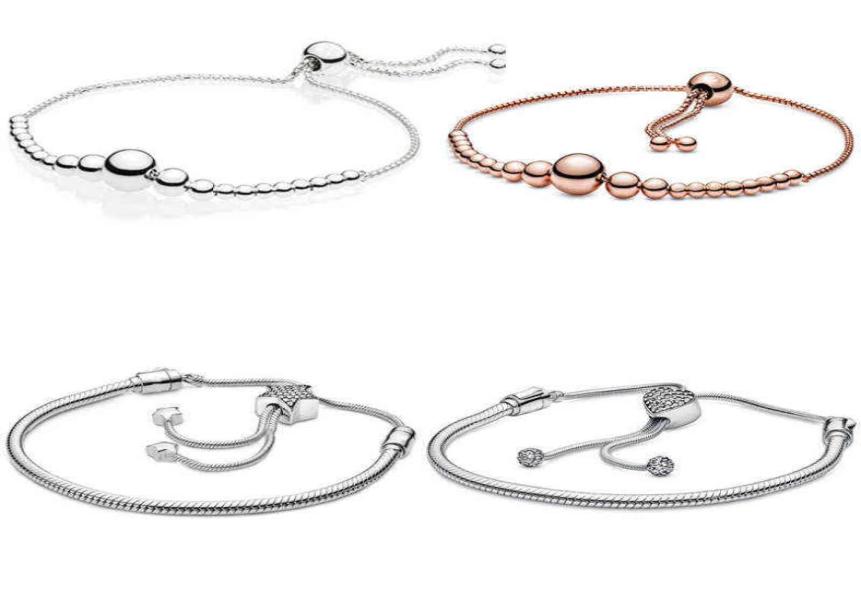 

Pave Heart & Star String of Beads Sliding Adjust 925 Sterling Silver Bracelet Fit Fashion Bangle Bead Charm Diy Jewelry5649789