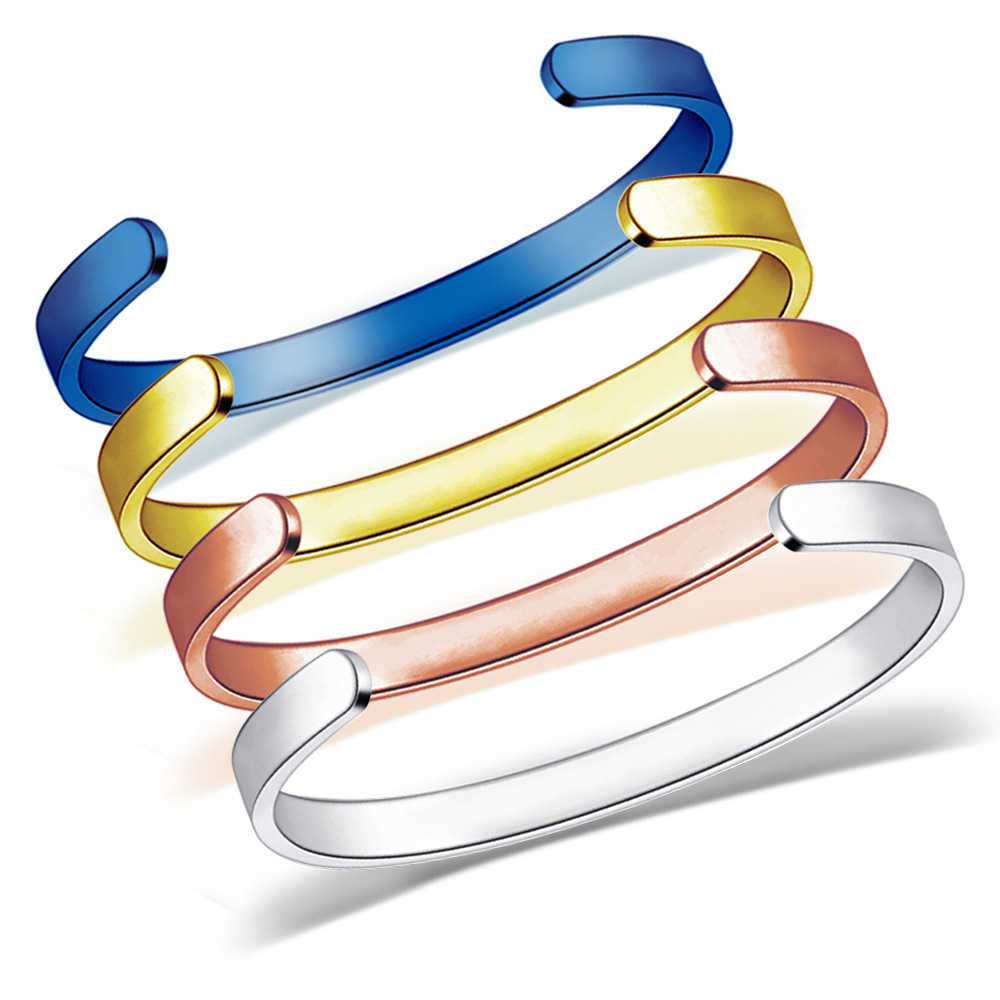 

New titanium steel bracelets designer for women Mom Dad son daugger stainless steel open C-shaped lettering bracelet ring