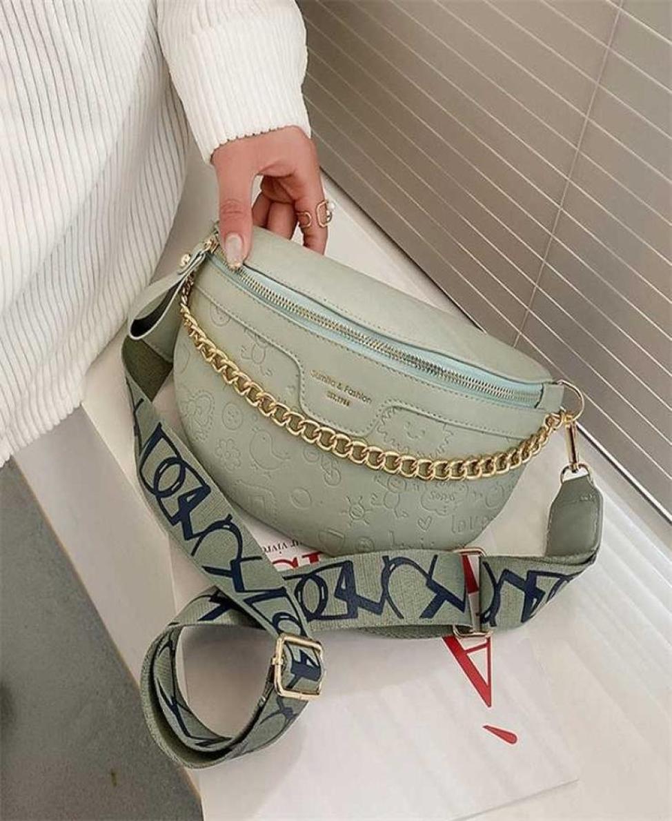 

Chain Women039s Fanny Pack PU Leather Crossbody Chest Bags For Women Fashion Travel Shoulder Waist Bag Female Phone Purse 220115388130, Grey