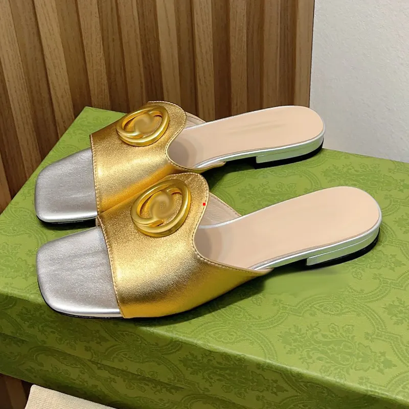 

2023 Summer New Slippers Luxury Designer Women's Sandals Fashion Open Toe Slippers Flat Shoes Casual Versatile, Picture color