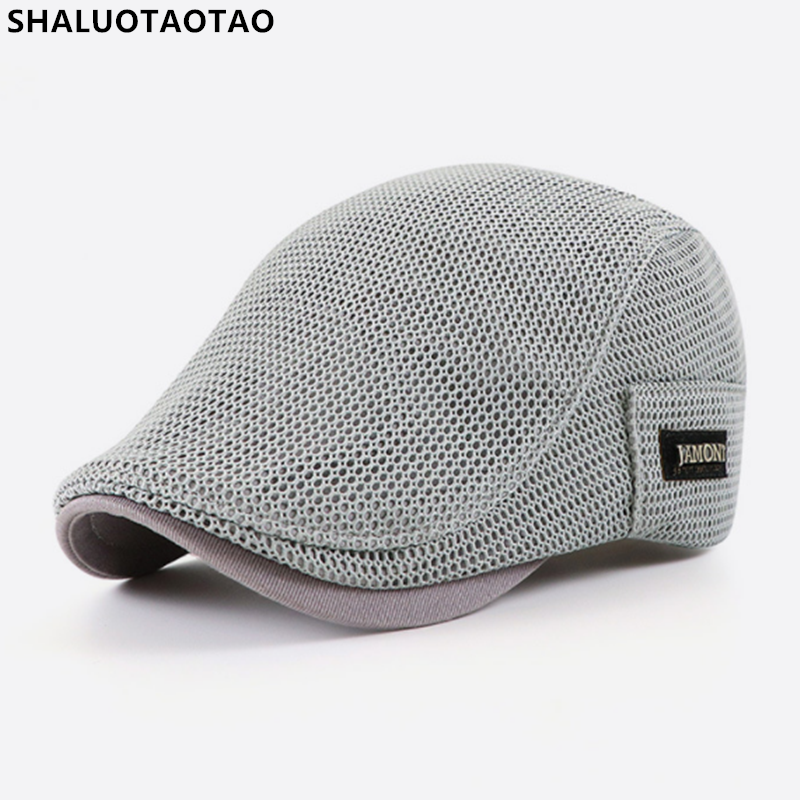 

New Mesh Breathable Men's Women's Berets Female Thin Sun Protection Sun Hat Snapback Peaked Cap Spring Summer Hats Casquette