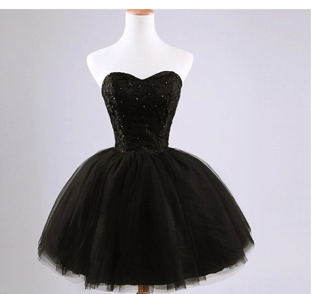 

New arrival elegant women short prom dress black lace up princess sweetheart beading fashion women black prom dress9951035, White