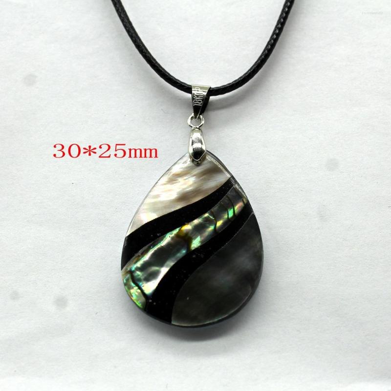 

Pendant Necklaces Natural Abalone Shell & Pendants Hexagon Stitching Flatback Colorful Shells Round Bead For Women DIY Jewelry