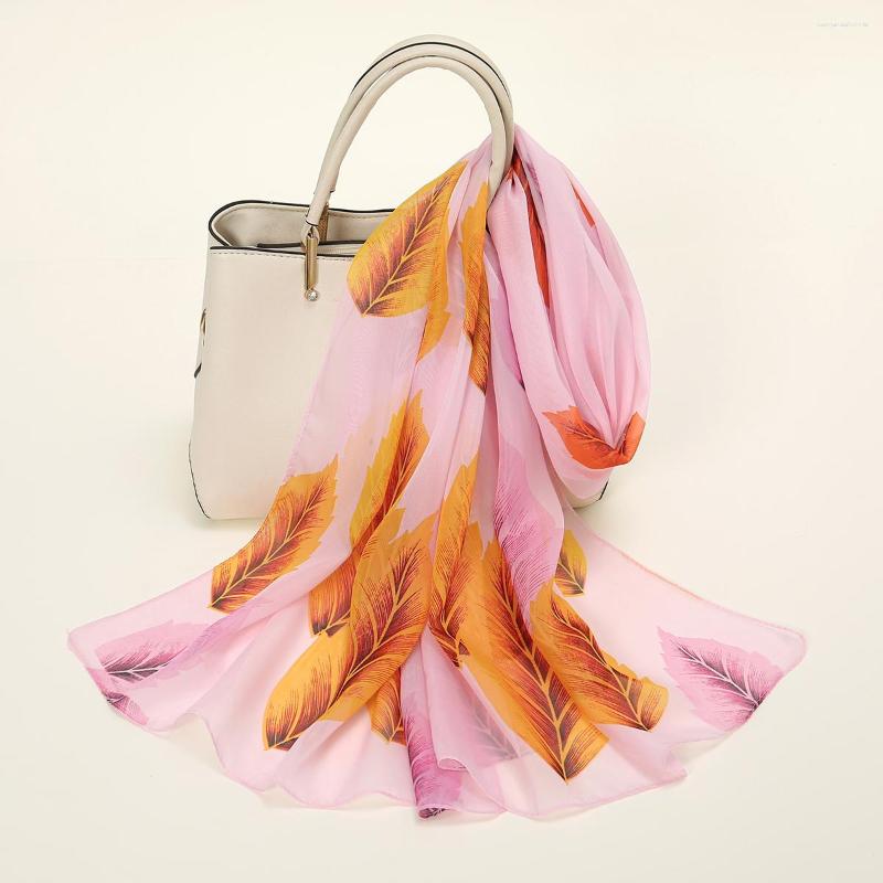 

Scarves Small Flower Chiffon Scarf Bandana Summer Travel Hijab Thin Bag Sunscreen Women Shawl Foulard Elegant Wrap Floral Turban