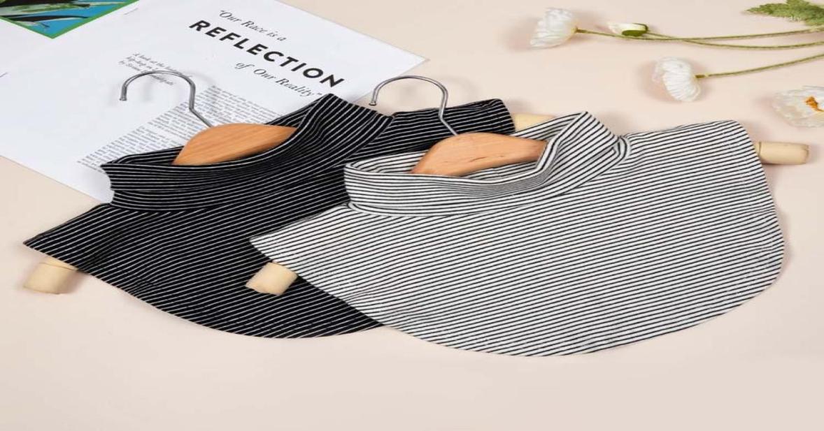 

Bow Ties 2022 Women Fake Collar Striped Solid Color Detachable Sweater Suits False Blouse Necklace Half Shirt Nep Kraagie3346281