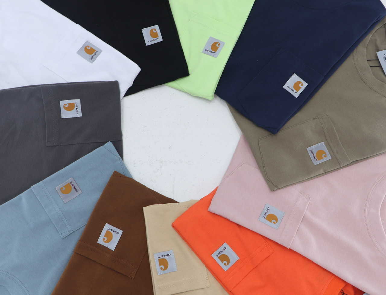 

Fashion Men's and Women's T-shirt Tooling Brand Carhart New Card Khart Youth Pocket Short Sleeve Summer Loose Casual Top 2j14 U87y, Dark green