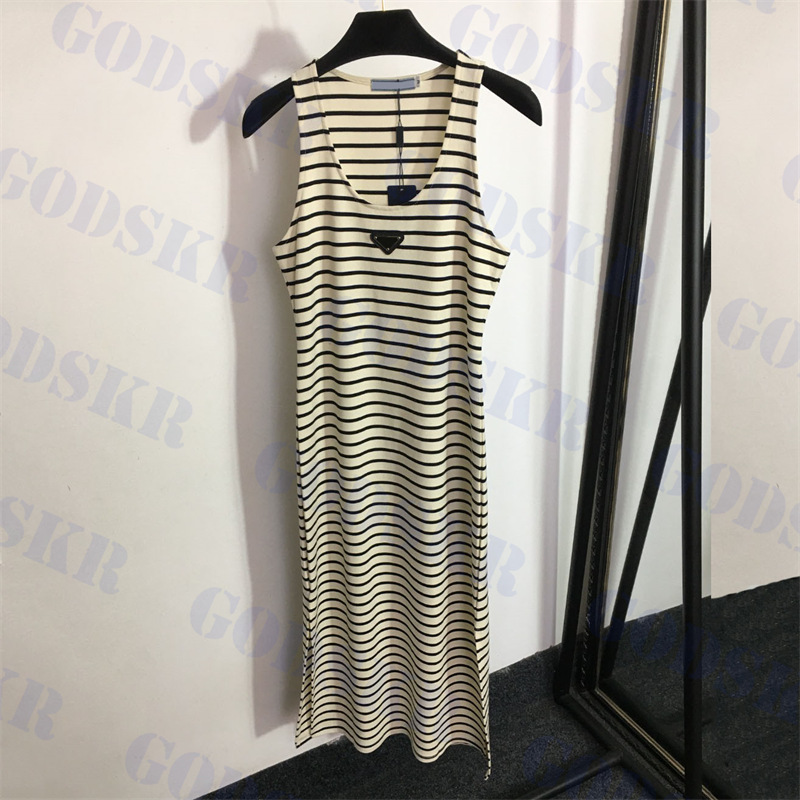 

Womens Dresses Designer Stripe Dress Sexy Slim Tanks Tops Long Skirts Ladies Bodysuit Skirt Clothes, 20234231
