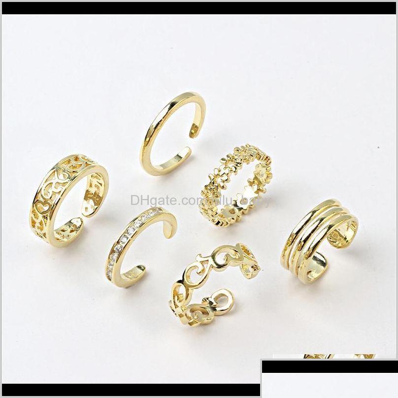 

Toe Rings 6Pcs Gold Plated Color Protection Foot Index Finger Tail Opening Adjustable Set 8Hezy Wti5R Drop Delivery Jewelry Body Dhdzv