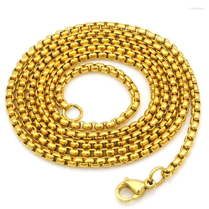 

Chains CHIMDOU Women Stainless Steel Chain Men Necklace Jewelry Accessories Box Link Wholesale 3 Colors AN324