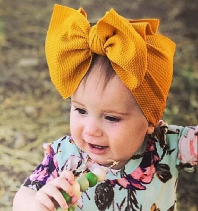 

Cute Big Bow Hairband Baby Girls Toddler Kids Elastic Headband Knotted Nylon Turban Head Wraps Bowknot Hair Accessories6320370, Red