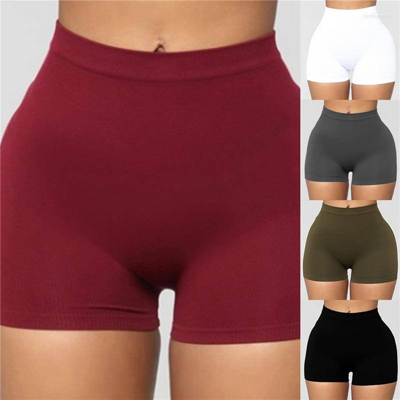 

Women's Shorts Summer Women Casual High Elastic Waist Tight Fitness Slim Skinny Dancing Solid Color Female Girl Exercise, Black