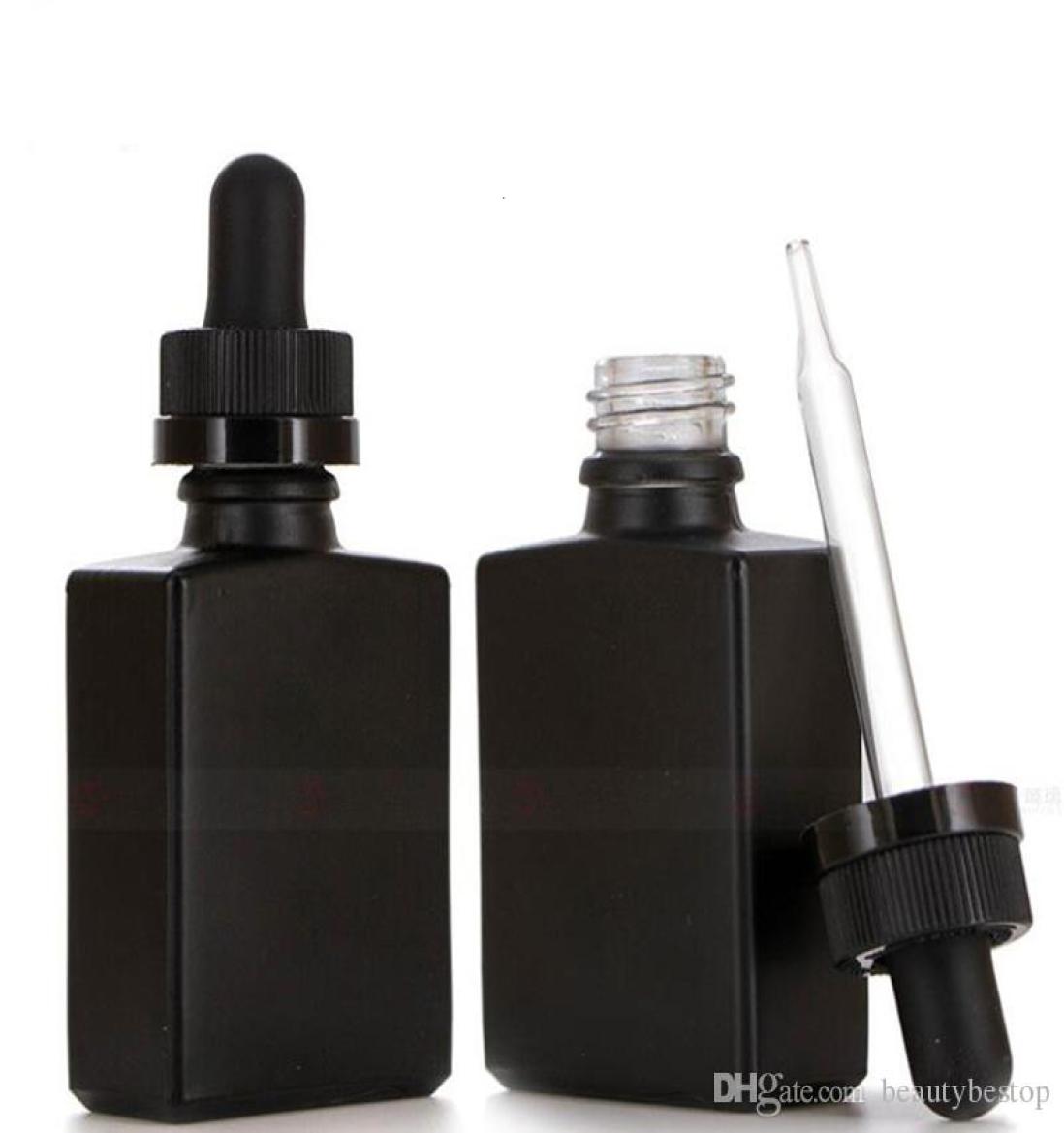 

Whole 30ml matte black square glass dropper bottles for e liquid essential oil glass bottles with pipette dropper 400pcs3066076