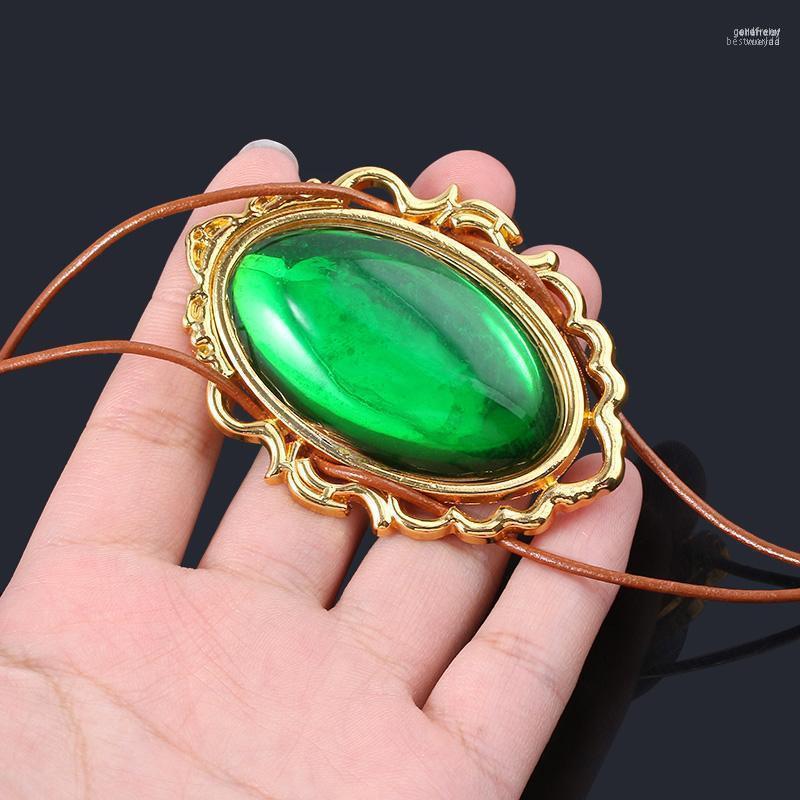 

Pendant Necklaces Violet Evergarden Green Crystal Necklace Energy Statement & Pendants Rope Chain For Women Men Cosplay Jewelry Gord22
