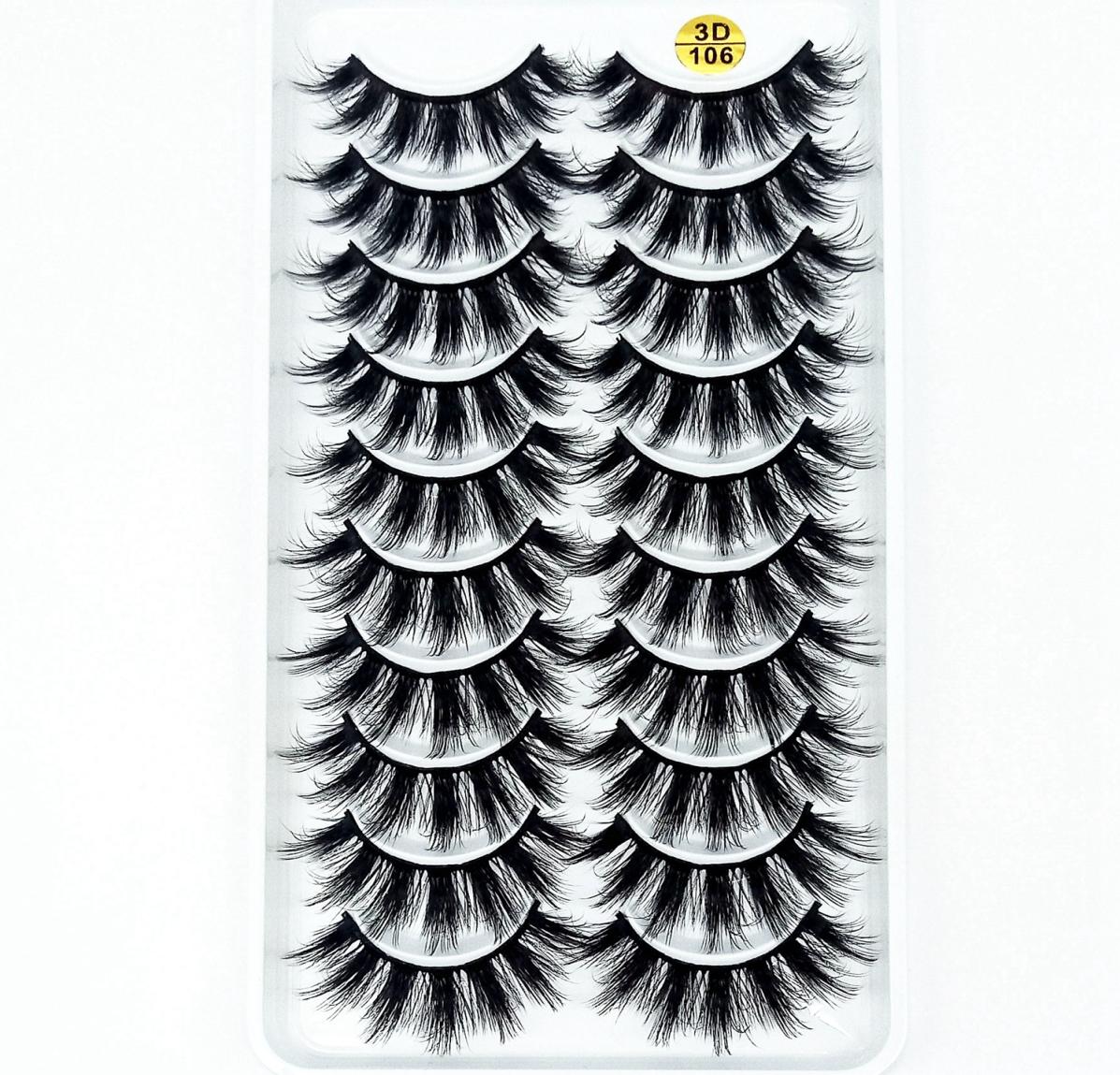 

2019 NEW 10 pairs 100 Real Mink Eyelashes 3D Natural False Eyelashes Mink Lashes Soft Eyelash Extension Makeup Kit Cilios 1066335498