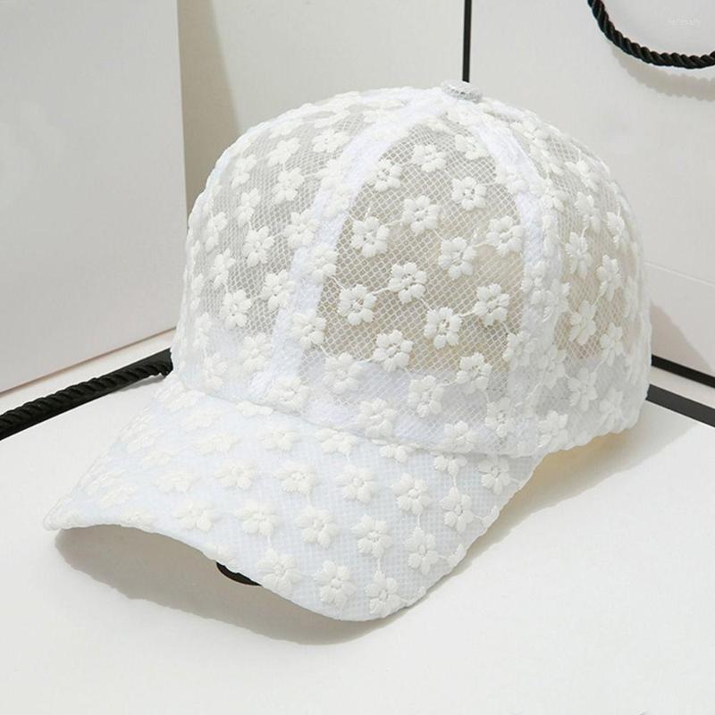 

Ball Caps Charming Lace Flower Thin Baseball Cap Women Summer Outdoor Sunscreen Sun Hollow Hat Breathable Adjustable