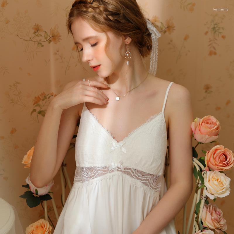 

Women's Sleepwear Sweet Cute Princess Sling Backless Nightdress Sexy Spaghetti Strap Cotton Sleepdress Pajamas Nightgowns Sleep Loungewear, White