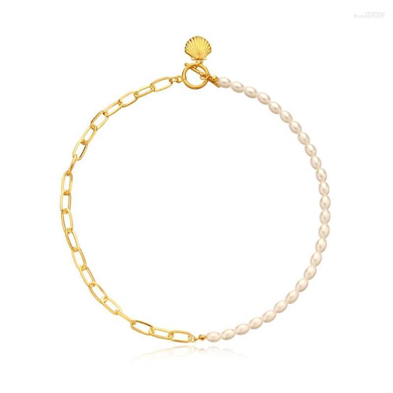 

Chains 2023 Cricle And Bar Pearl Lock Scallop Pendant Necklace & Pendants
