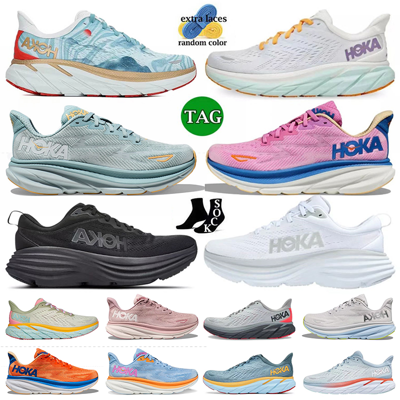 

Hoka One One Bondi 8 Running Shoes hokas clifton 8 9 carbon x2 sneakers for mens women triple white cloud mist blue Absorbing Road Ultralight Midsole trainers size 36-45, C11 clifton 8 40-45