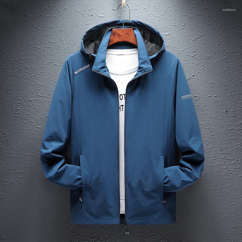 

Hunting Jackets Men's Sports Hooded Outdoor Trench Coat Spring Autumn Water-resistant Windbreaker Hiking Cycling Camping Plus Size -8XL, Black