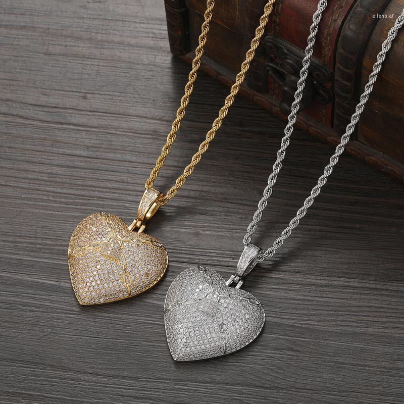

Pendant Necklaces Brass Micro Pave Cubic Zircon Heart Shape Pendants Women Necklace Party Gift CN423Pendant Gord22