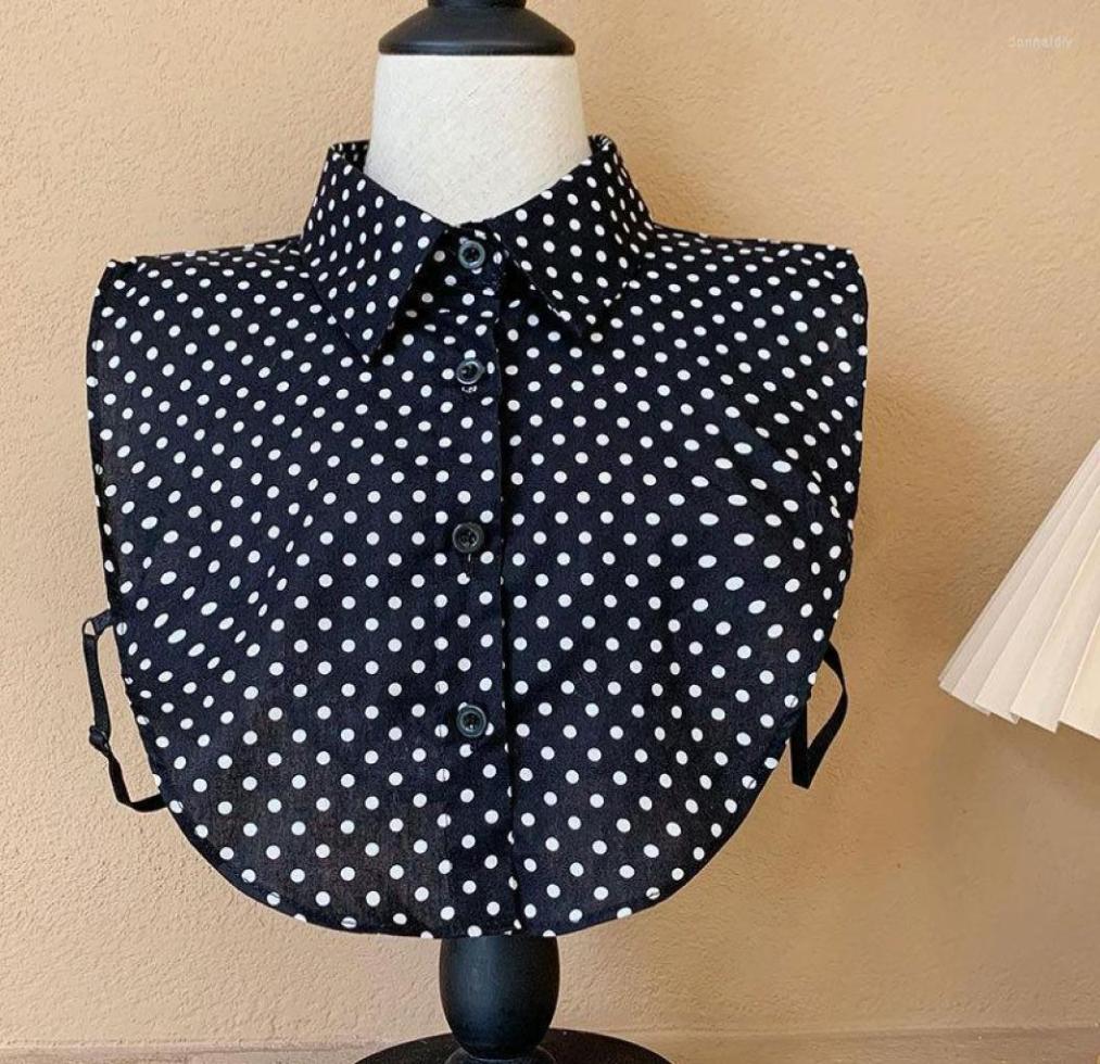 

Bow Ties Sitonjwly Polka Dots Fake Collars For Men Women Lapel Detachable Blouse Removable False Collar Solid Color Accessory Donn2367152
