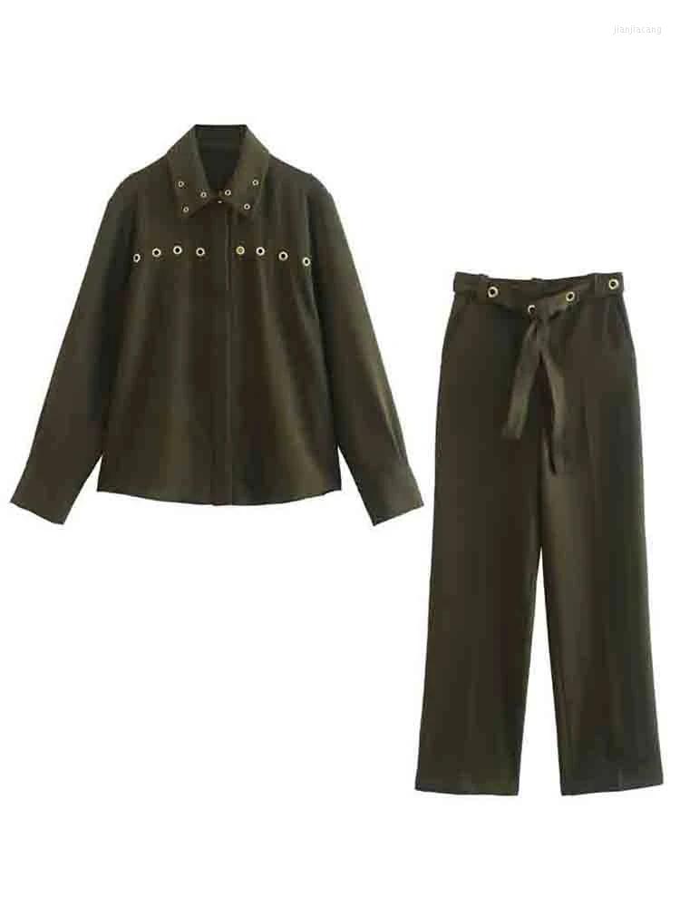 

Women's Sleepwear Two-Pieces Suit Long Sleeve Elegant Wide Leg Pants Sets Women's Pajamas Set Loose Casual Pijama Womens Outfits 2023, 2 pcs set