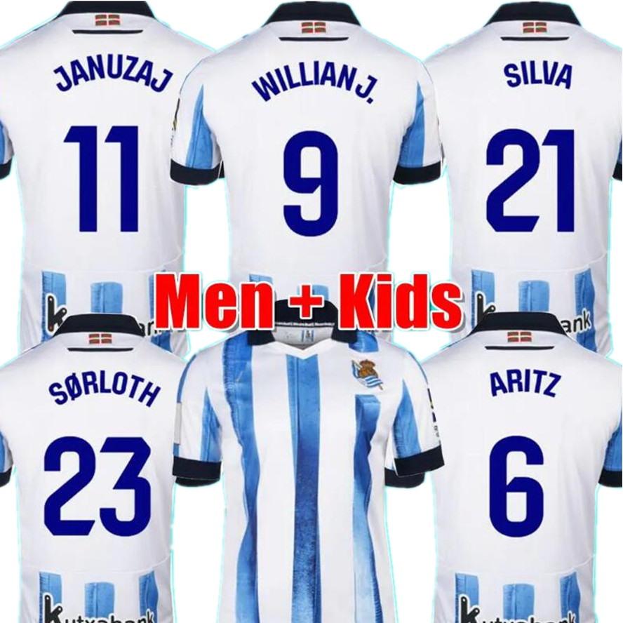 

Real Sociedad 2023 mens Soccer Jerseys OYARZABAL X PRIETO PORTU SILVA Football Shirt TAKE 23 24 Carlos Fernandez camiseta de futbol Men kids Jersey kit Equipment