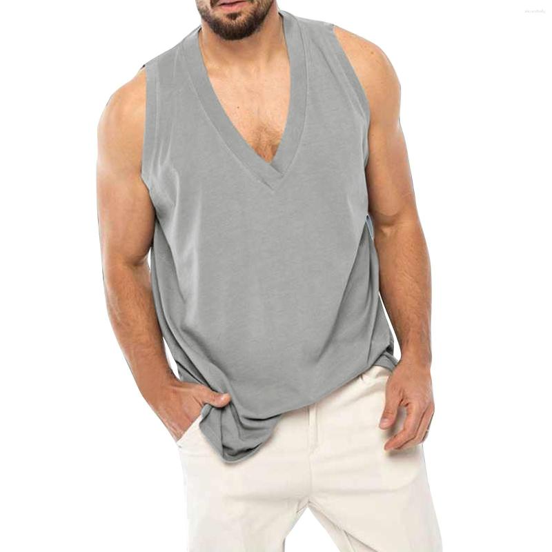 

Men' Tank Tops Men' Casual Summer Bodybuilding Sleeveless Vest Square Collar Fashion Male Tees Workout Factory Outlet, Black