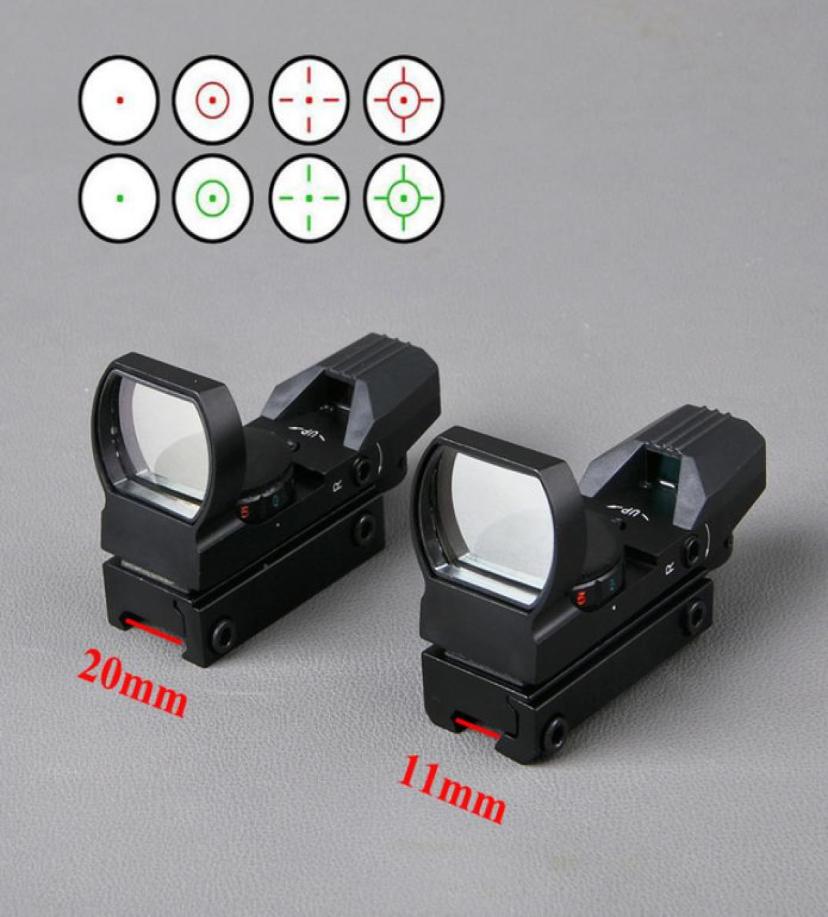 

Tactical Gear Riflescope With Scope11 20mm Rail Airsoft Red Dot Holographic Reflex 4 Reticle Red Green Dot Sight For Riflescopes4279391, Black