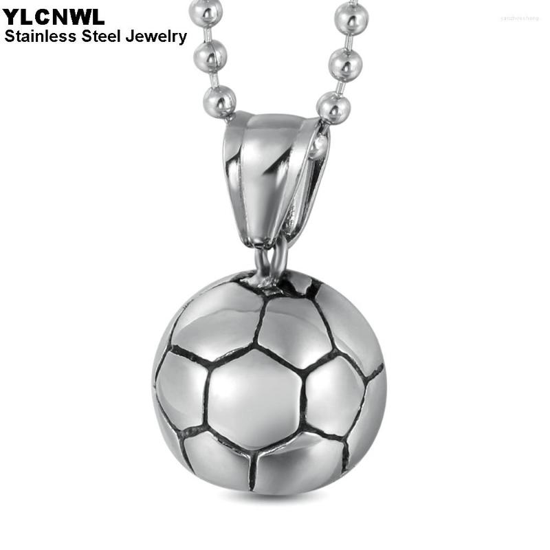 

Pendant Necklaces Stainless Steel Football For Men Boy Fashion Chains Male Classic Jewelry