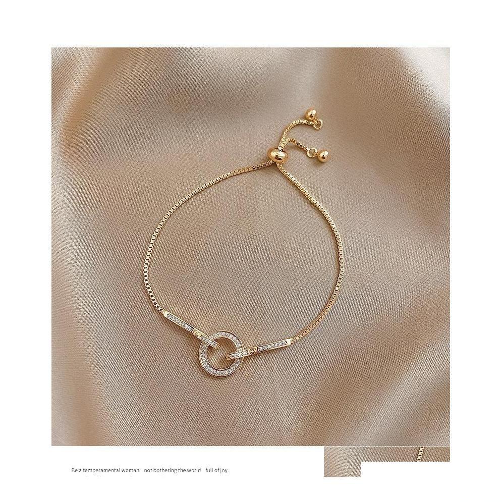 

Charm Bracelets Sier Micro Inlaid Cz Circle Snake Chain Bracelet For Women Geometric Party Jewelry Gifts Drop Delivery Dhvnk Dh0Ns