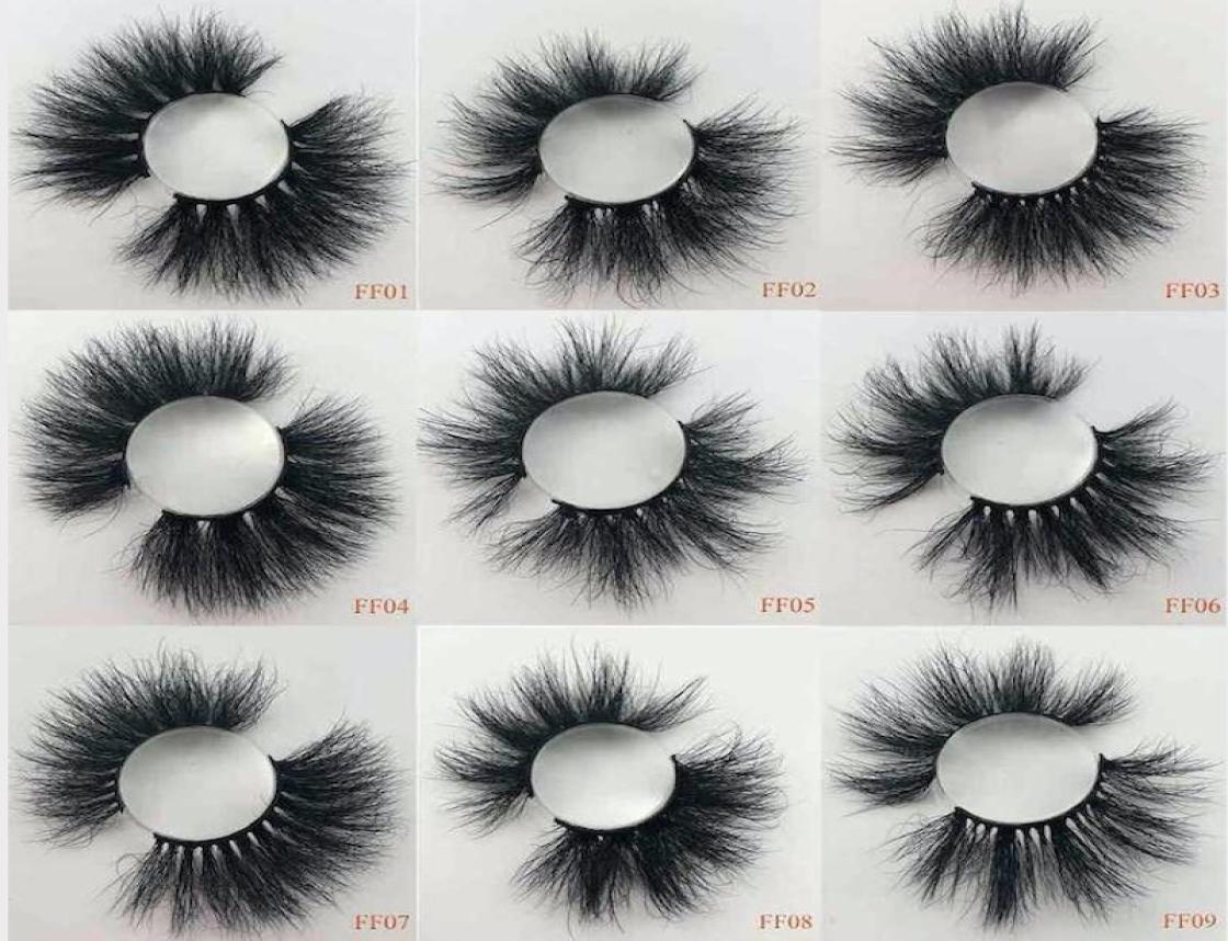

25mm Real Mink lashes Fluffy False Eye Lash Handmade Dramatic Curly Lashes 3D Mink eyelashes 10 pairs7488098