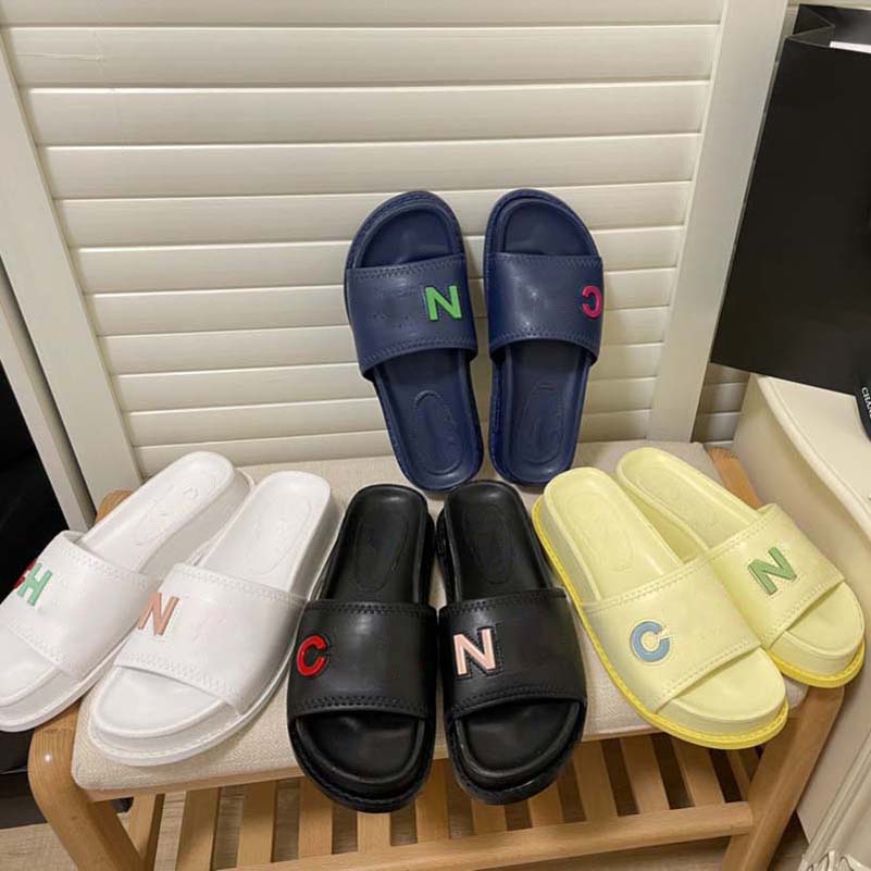 

Designer Slippers Sandals Fashionable Summer Black Thick Heightened Leather Comfortable Soft Outdoor Anti Slip Women's Beach Sandals Women's Shoes, #1