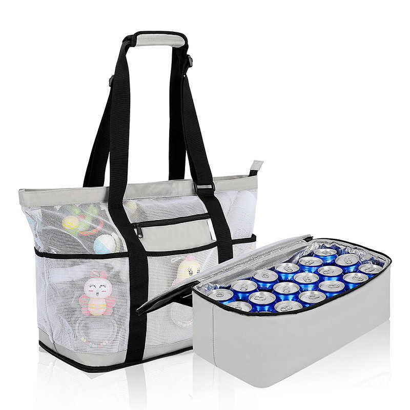 

Outdoor Tourism Beach Bag Multifunctional Beach Detachable Dual purpose Ice Pack Beach Carrying Bag, Sky blue