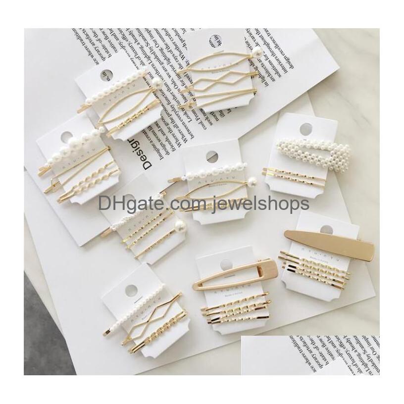 

Hair Clips Barrettes 4Pcs/Set Pearl Metal Women Clip Ins Hairpin Accessories Beauty Styling Tools For Girls Gift Drop Delivery Jew Dhjbi
