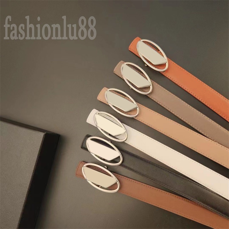 

Thin belt for woman designer luxury belts simple pure color silver plated oval buckle cinture black white red hiphop leather belt mens exquisite ga016 C23, 2# 2.5cm width