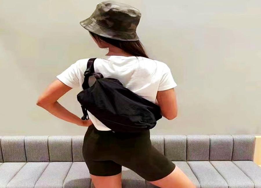 

l Style Fast Track Waist Bags Crossbody Bag Single shoulder Carrying 9L Chest Bag Multiple recitations Waterproof Solid Sports9949968, Black