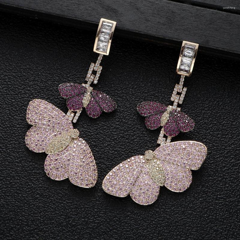 

Dangle Earrings Vintage Luxury Enamel Butterfly For Women Wedding Bridal Boucle D'oreille Femme A18317