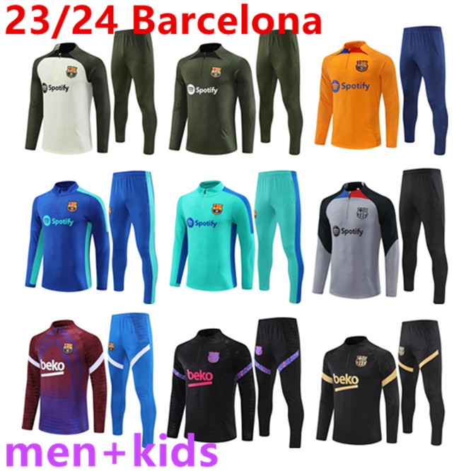 

23 24 Player Version Barcelona tracksuit soccer jerseys tracksuit kids and men 2023 2024 Barcelona training suit Football kit uniform chandal Long Sleeve, Player version2