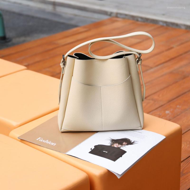 

Evening Bags Leather Tote Bag For Women Fashion Atmosphere Hundred Large Capacity Single Shoulder Crossbody Head Layer Cowhide, Black