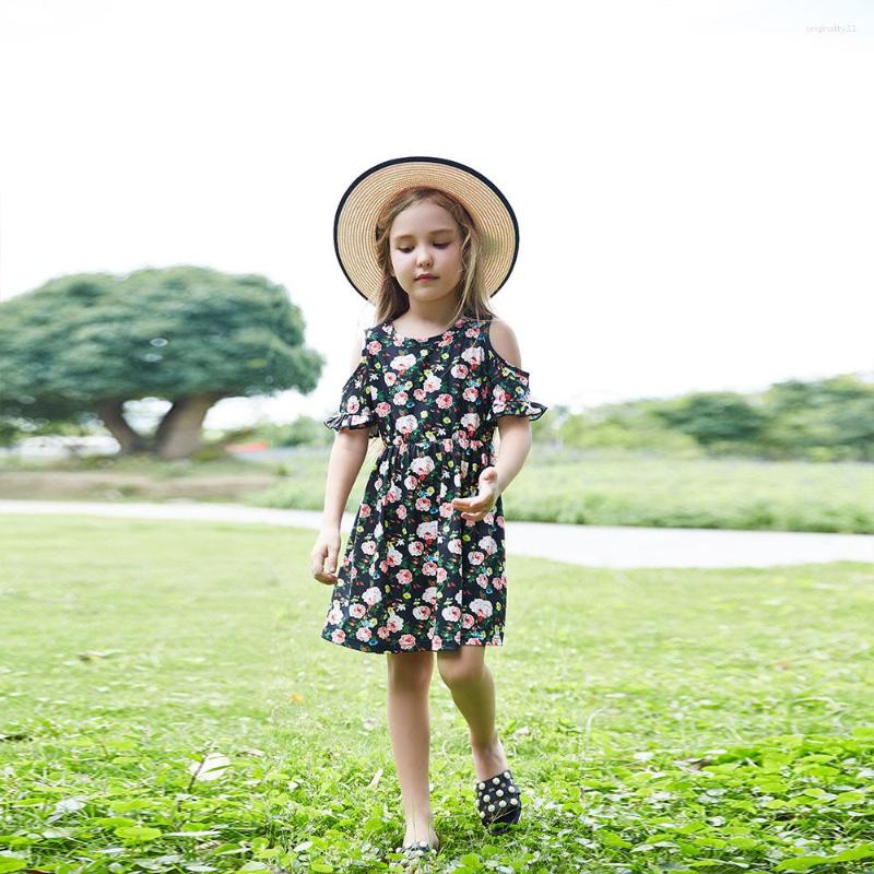 

Girl Dresses 0-6 Years Girls Kids Summer Sleeveless Strap Princess Dress Cotton Flower Print Children Clothes Casual Sundress, Modle1