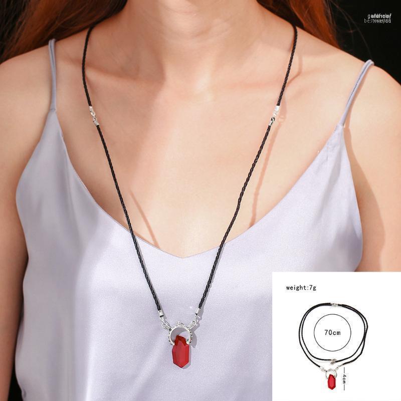 

Pendant Necklaces Fashion Red And Blue Natural Stone Dante Era Necklace Sweater Chain 2023 Ewelry For Women Gord22