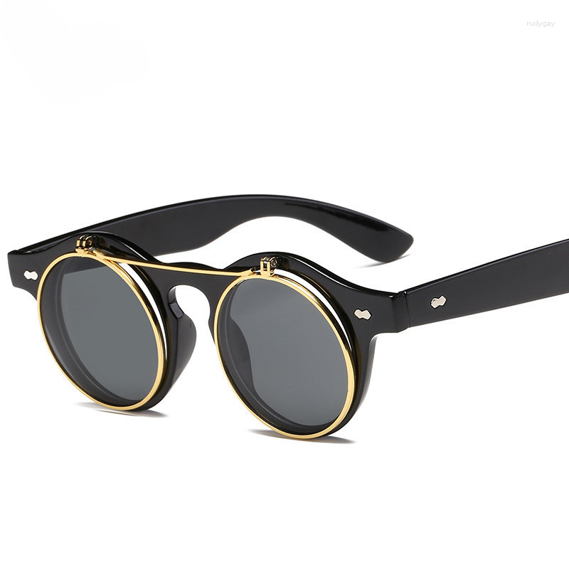 

Sunglasses Fashion Women's Classic Double Layer Retro Flip Punk Steam
